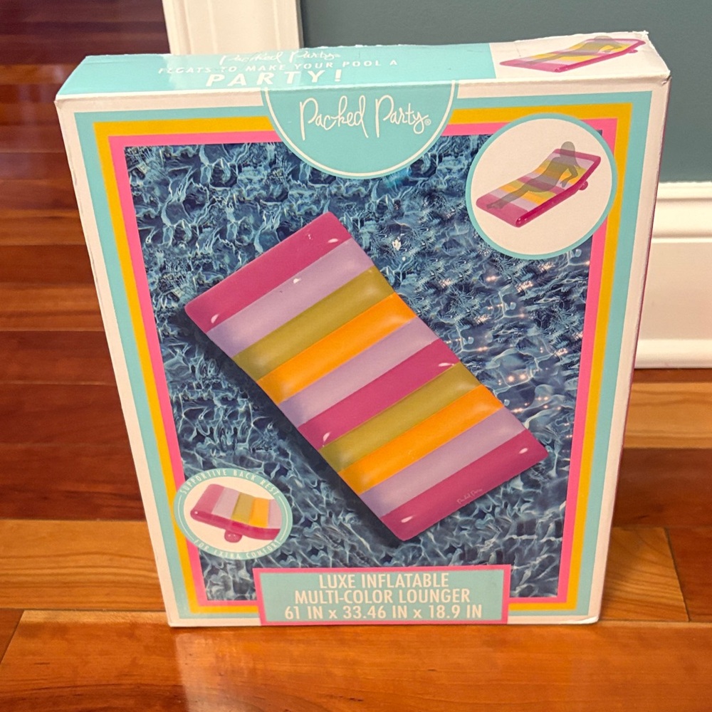 Packed Party Vibrant Striped Inflatable Lounger